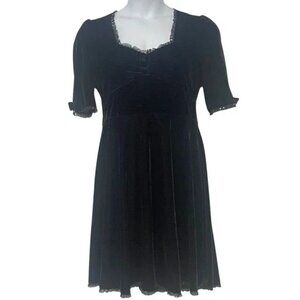 Sourpuss Black Velvet Sweetheart Dress Fit & Flare Size XL